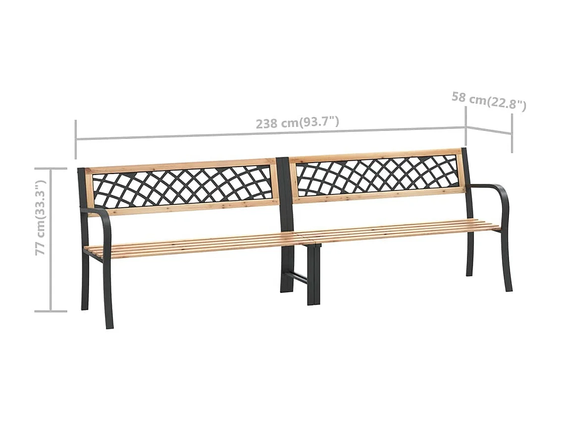 Tuinbank dubbel 238 cm Chinees vurenhout