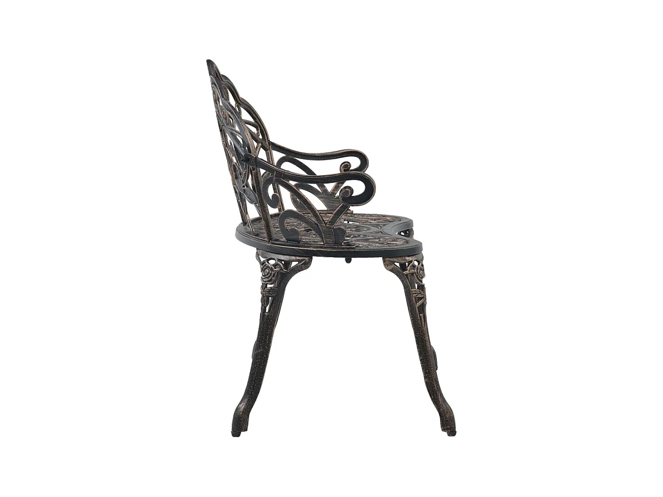 Panca da Bistrot 100 cm Bronzo in Alluminio Pressofuso