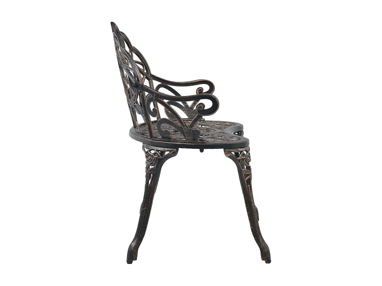 Banc de bistrot 100 cm Bronze Aluminium coulé