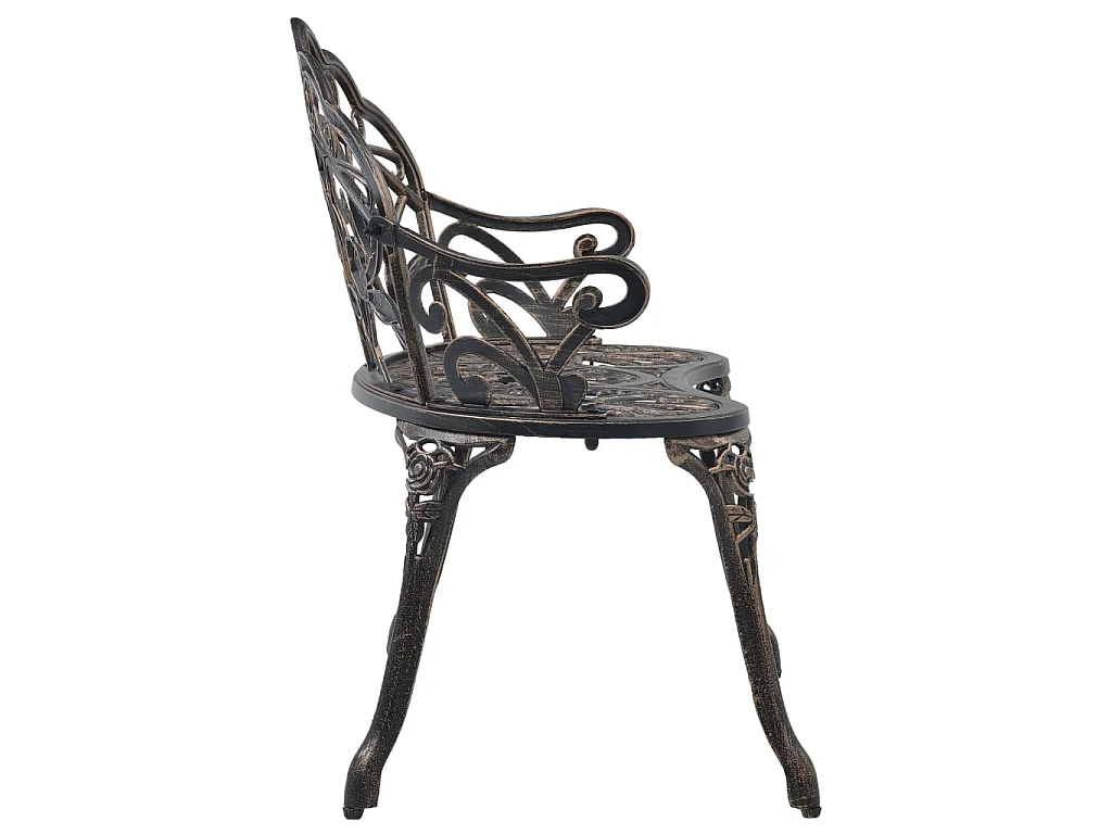 Banc de bistrot 100 cm Bronze Aluminium coulé