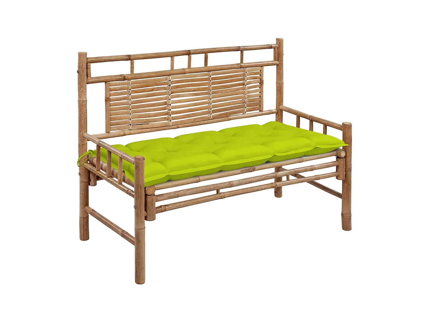 Banc de jardin avec coussin 120 cm Bambou