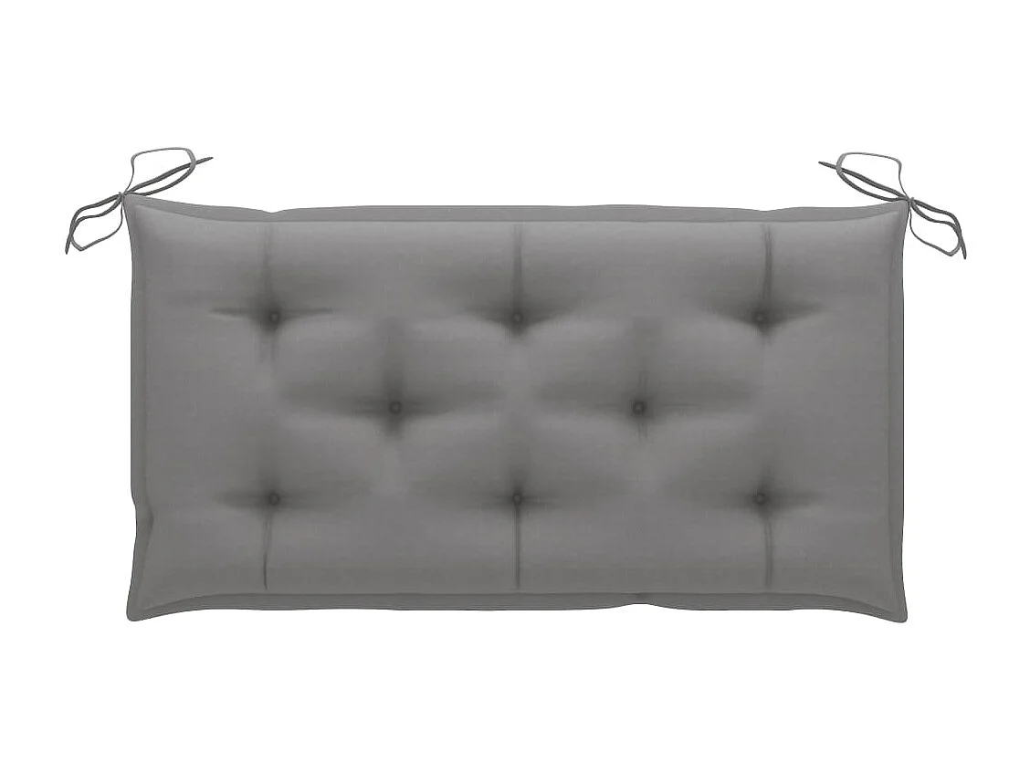 Gartenbank mit Grauer Auflage 112 cm Massivholz Teak