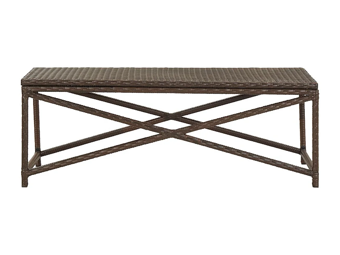 Banc de jardin 120 cm Résine tressée Marron