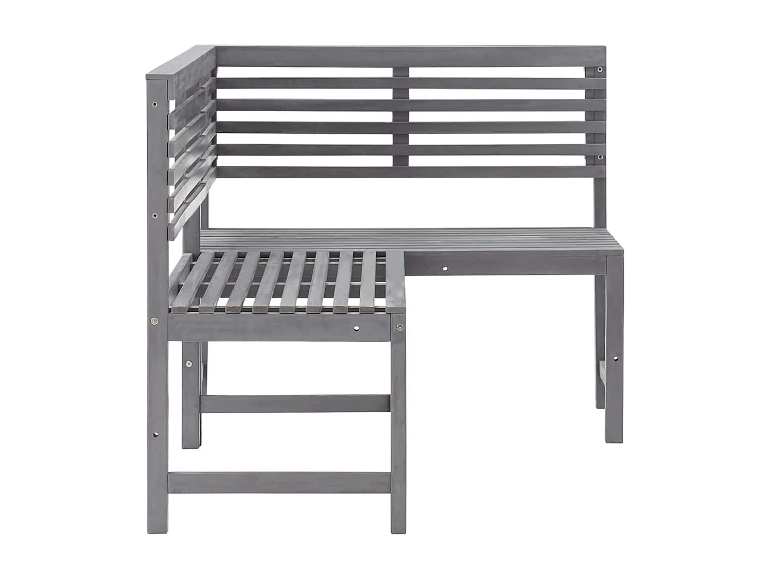 Garten-Eckbank Grau 140 cm Massivholz Akazie