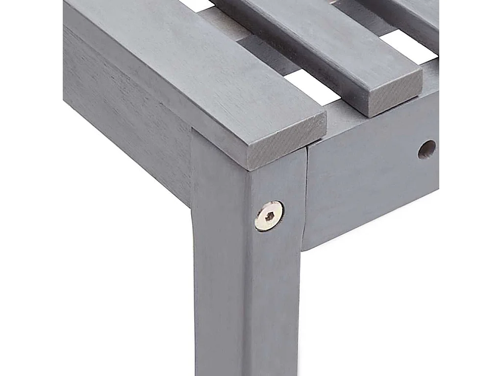 Garten-Eckbank Grau 140 cm Massivholz Akazie