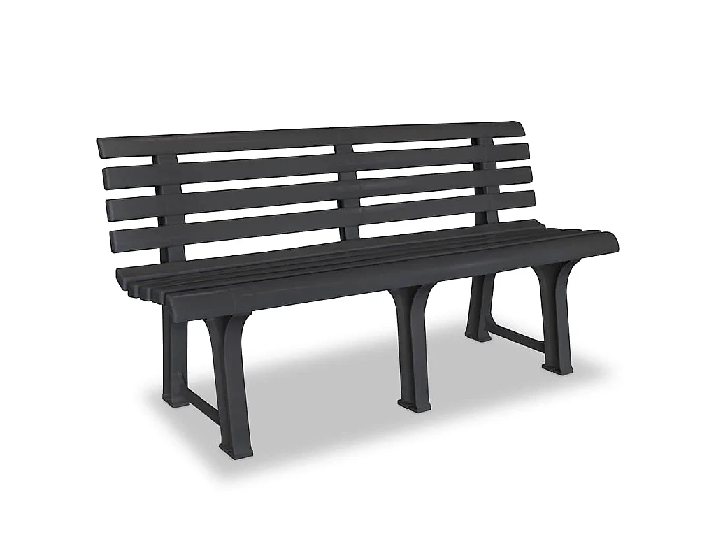 Banco de jardim 145,5 cm plástico antracite