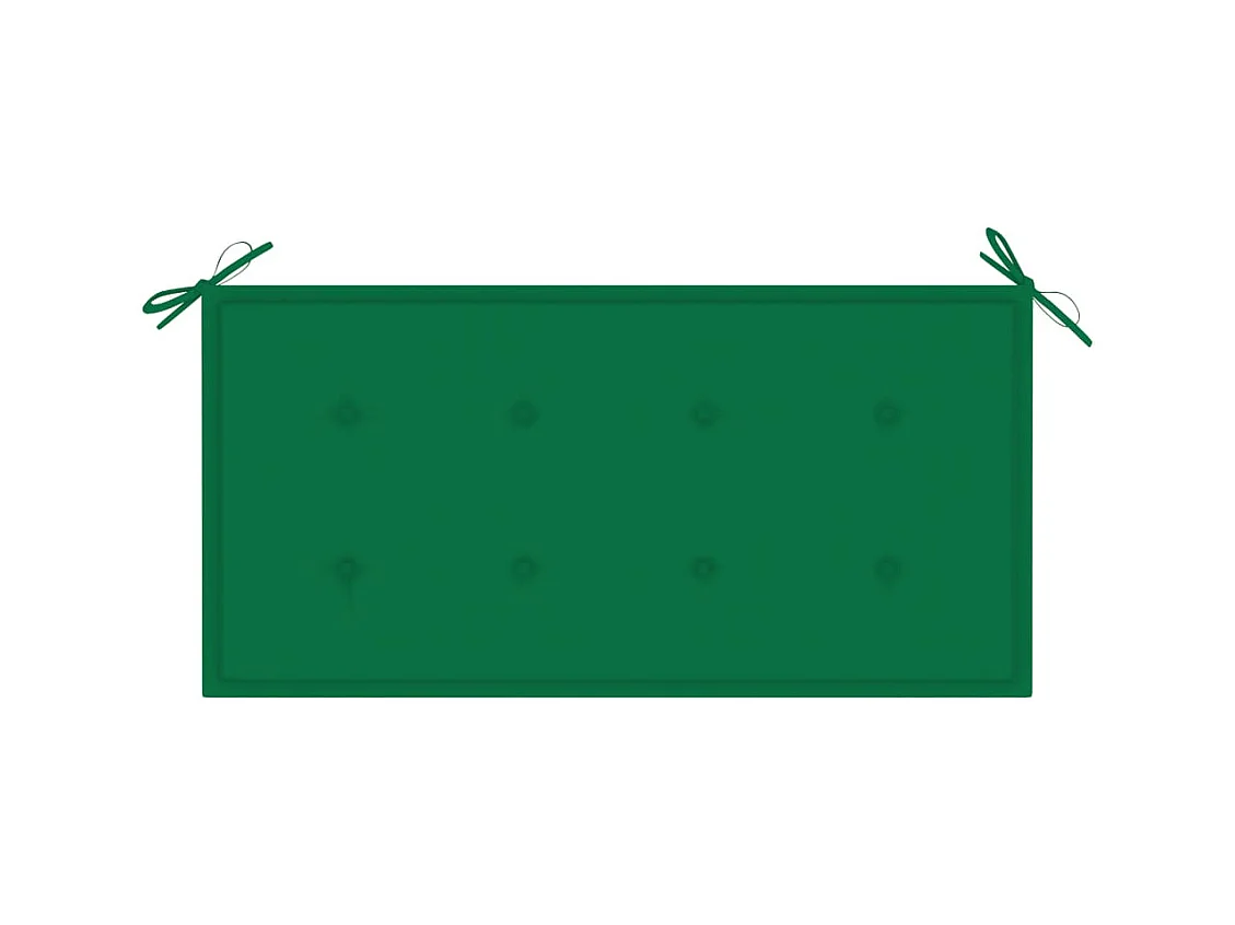 Banc de jardin avec coussin vert 112 cm Bois de teck massif