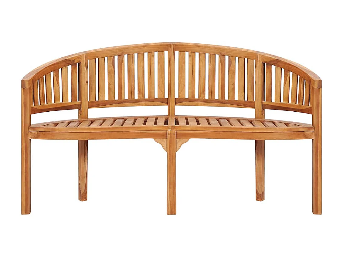 Banc de jardin en forme de banane 151 cm Teck solide
