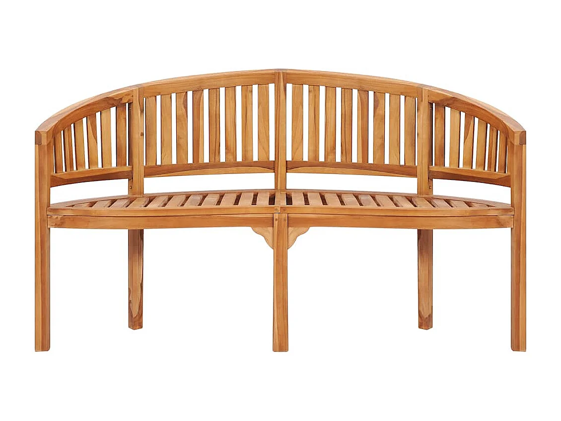 Banc de jardin en forme de banane 151 cm Teck solide