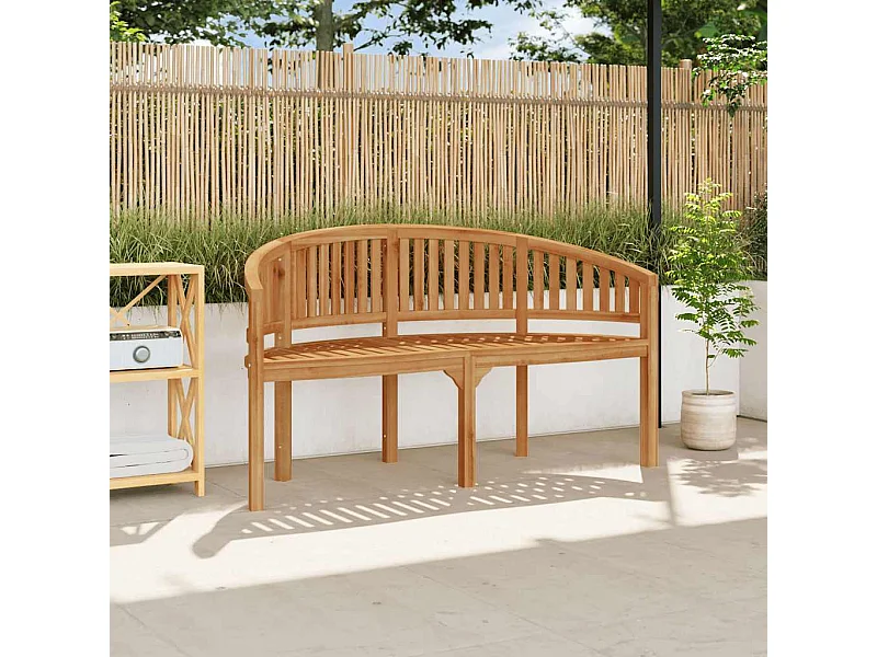 Banc de jardin en forme de banane 151 cm Teck solide
