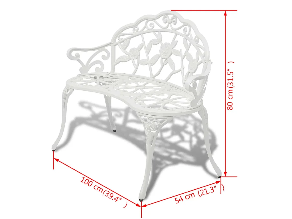 Tuinbank 100 cm gietaluminium wit