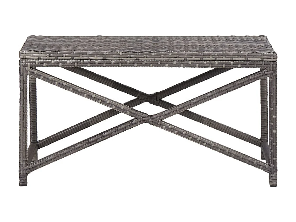 Banc de jardin 80 cm Résine tressée Gris