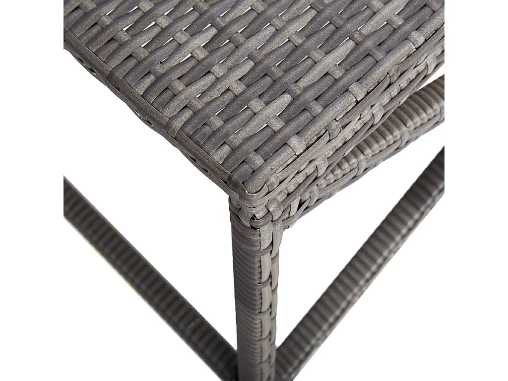 Banc de jardin 80 cm Résine tressée Gris