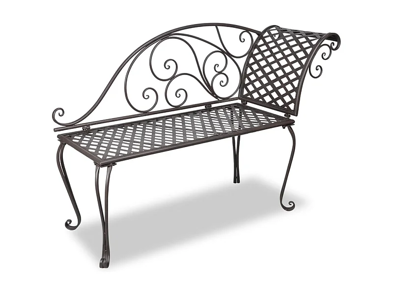 Chaise longue de jardin 128 cm Acier Antique Marron