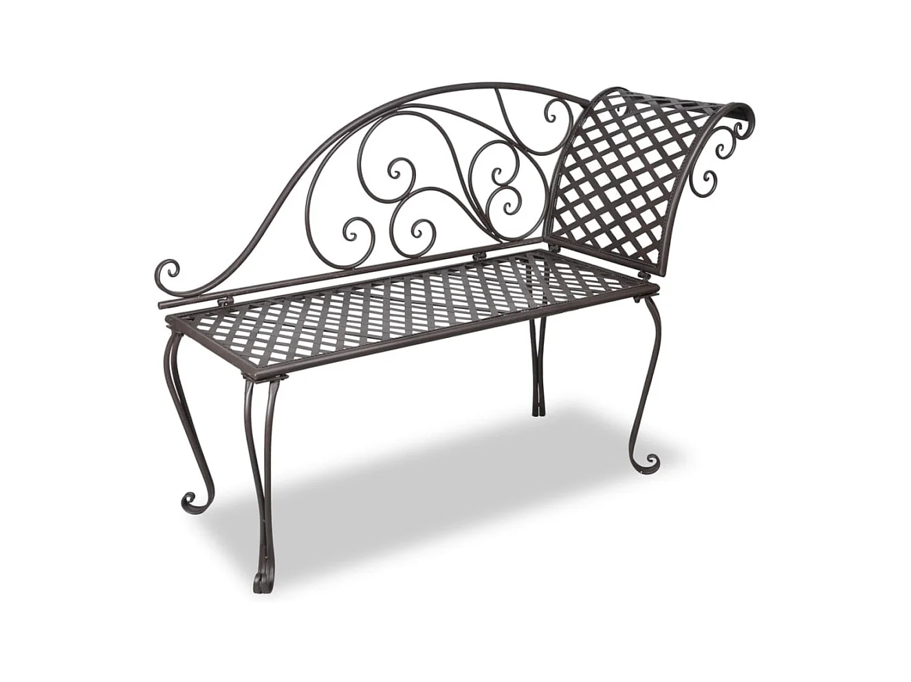 Chaise longue 128 cm staal antiekbruin