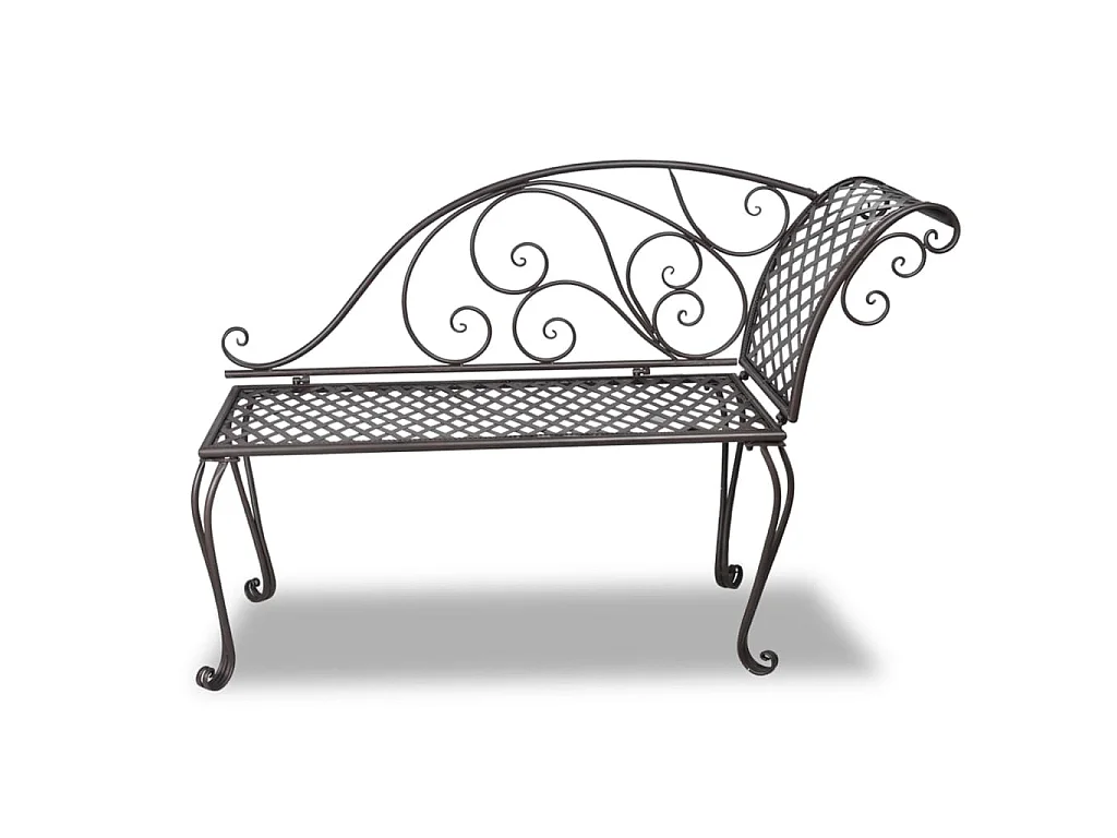 Chaise longue 128 cm staal antiekbruin