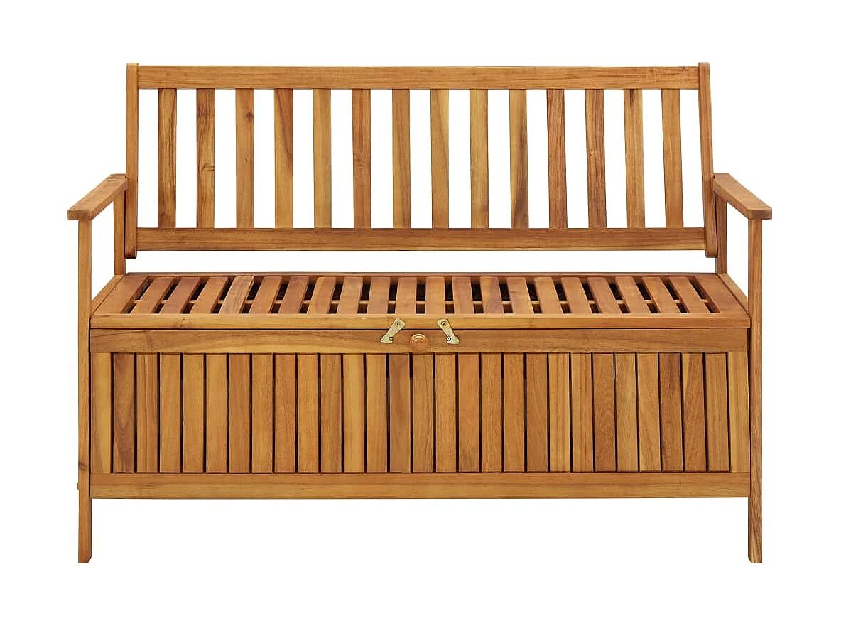 Gartenbank mit Stauraum 120 cm Massivholz Akazie