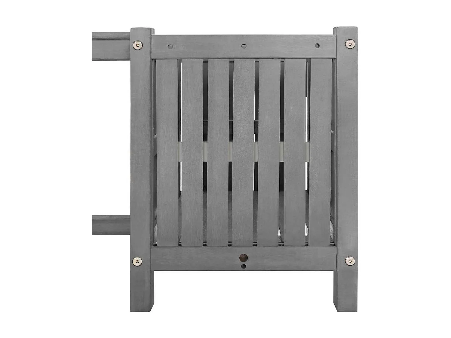 Banc de jardin avec 2 jardinières 150 cm bois d'acacia gris