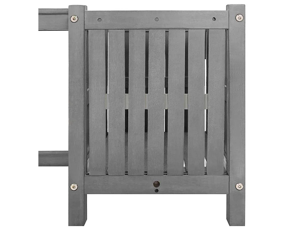 Banc de jardin avec 2 jardinières 150 cm bois d'acacia gris