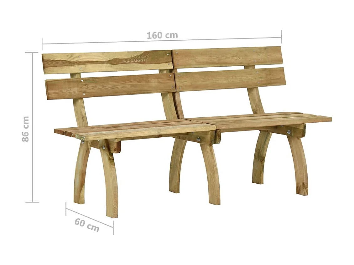 Banc de jardin 160 cm bois de pin imprégné