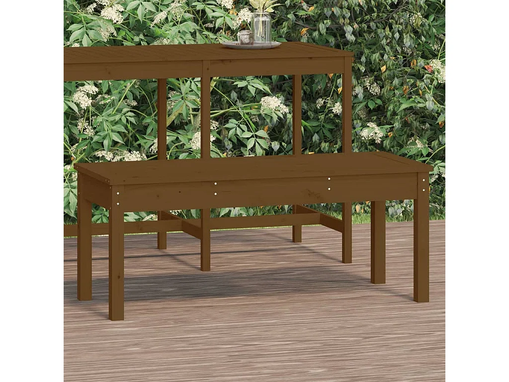 Banco de jardim 109x44x45 cm pinho maciço castanho-mel