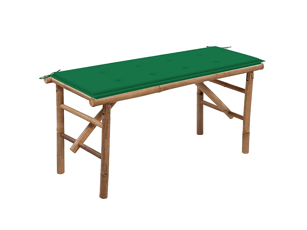 Klappbare Gartenbank mit Auflage 118 cm Bambus