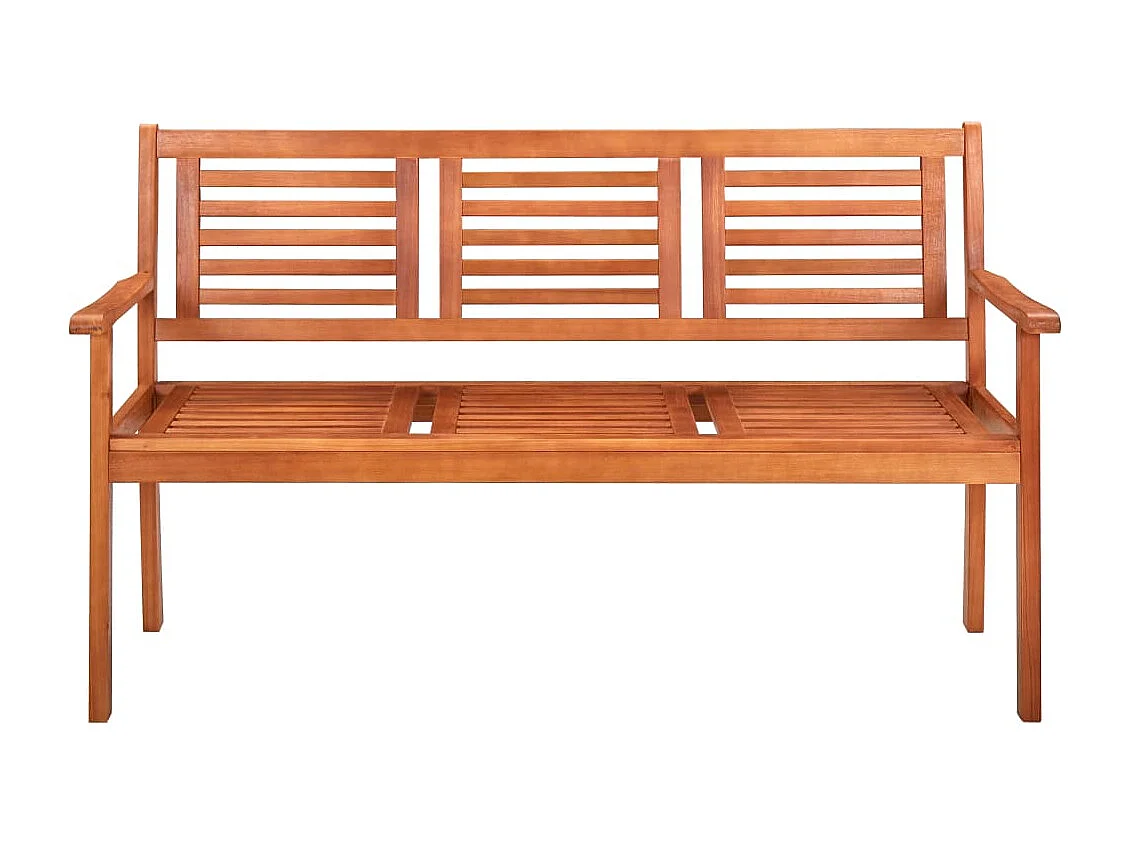Panchina da Giardino 3 Posti 150 cm Legno Massello di Eucalipto