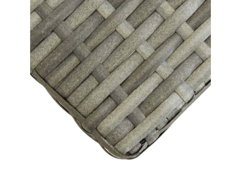 Gartenbank 120 cm Grau Poly Rattan und Massivholz Akazie