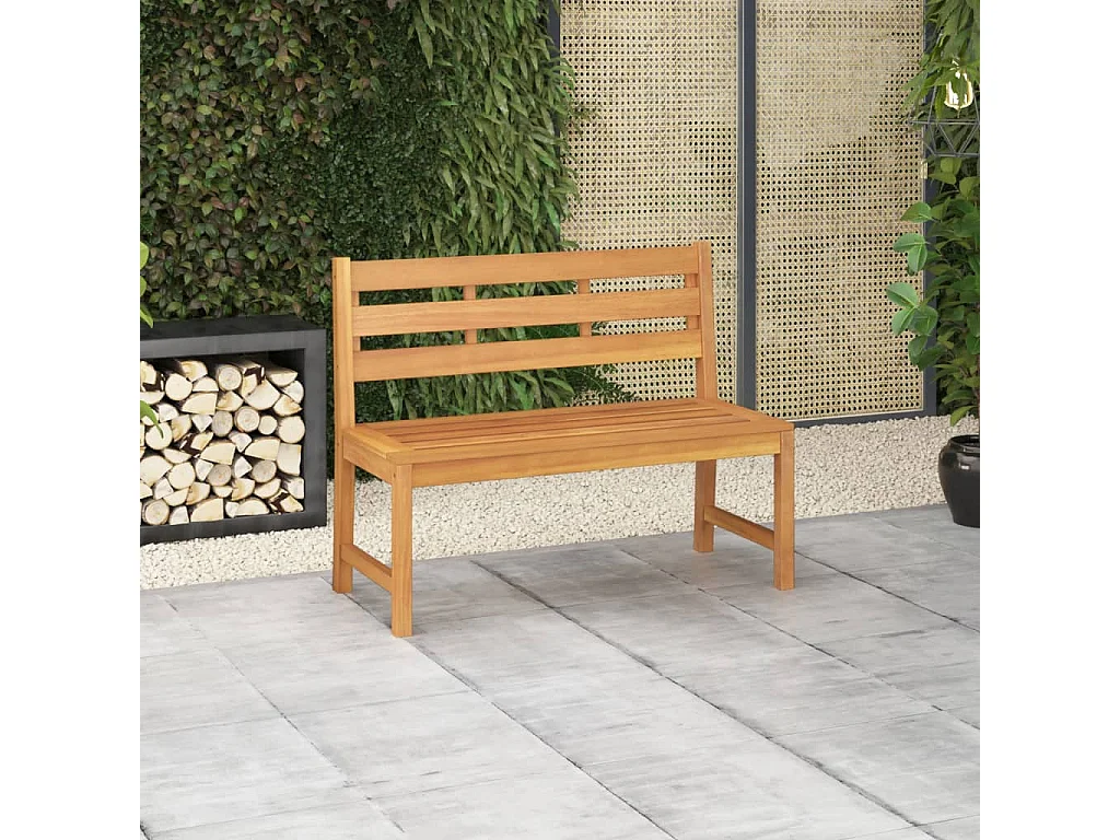 Banco de jardín de madera maciza de teca 114 cm