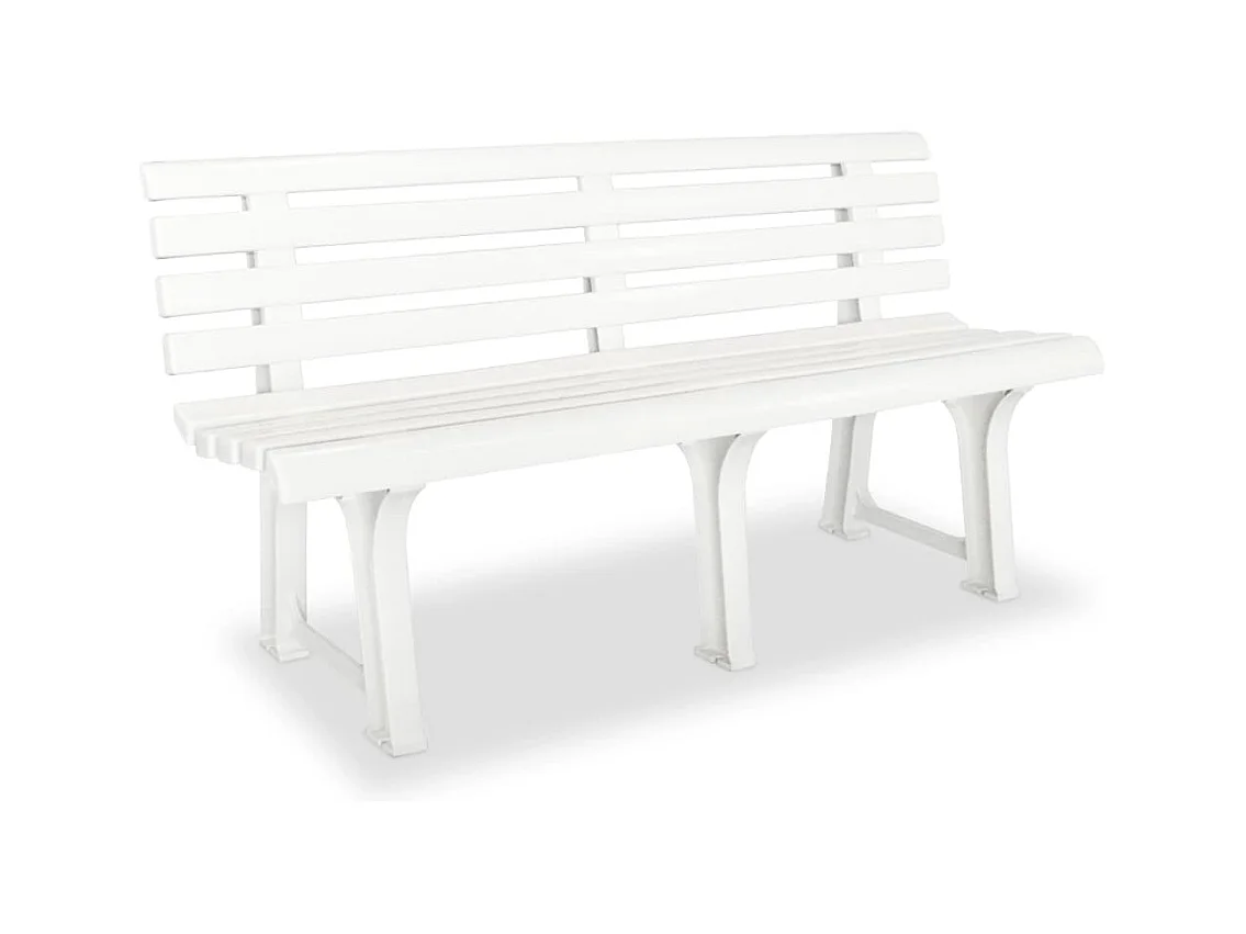 Banc de jardin 145,5 cm Plastique Blanc