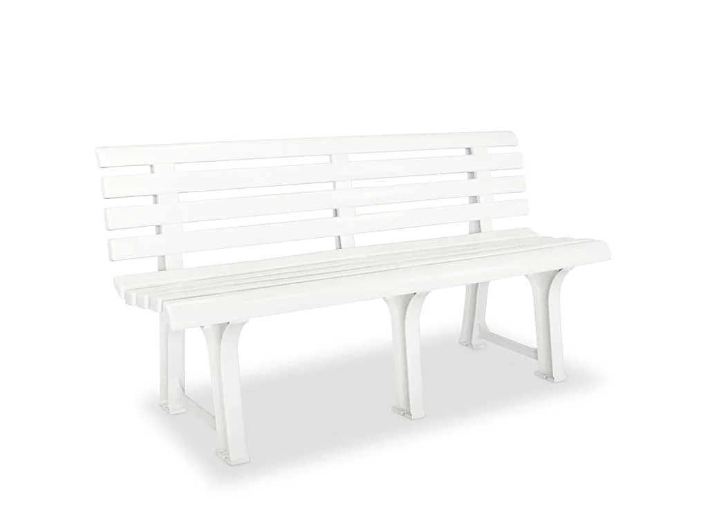 Gartenbank 145,5 cm Kunststoff Weiß