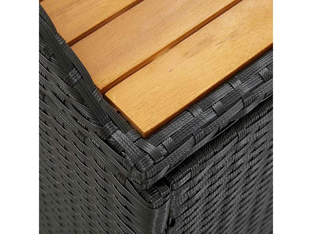 Panca da Giardino con Vano Portaoggetti 120 cm Polyrattan Nera