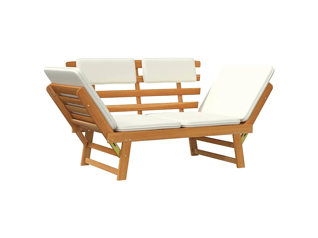 Banc de jardin avec coussins 2-en-1 190 cm Bois solide d'acacia