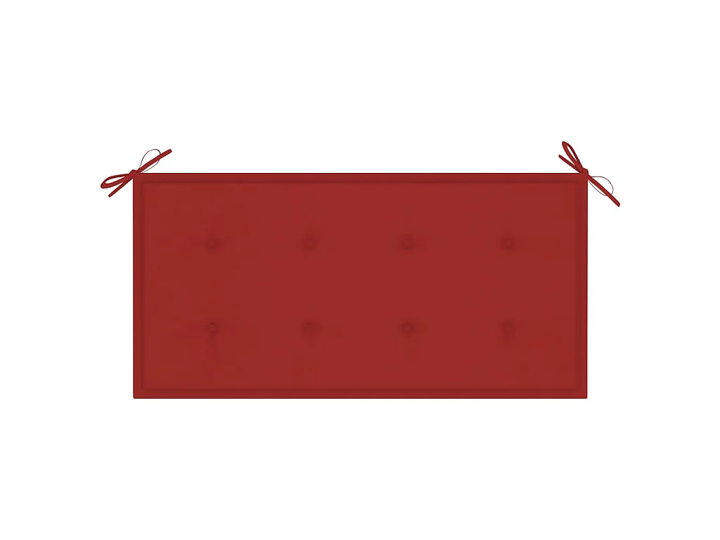 Tuinbank met rood kussen 112 cm massief teakhout