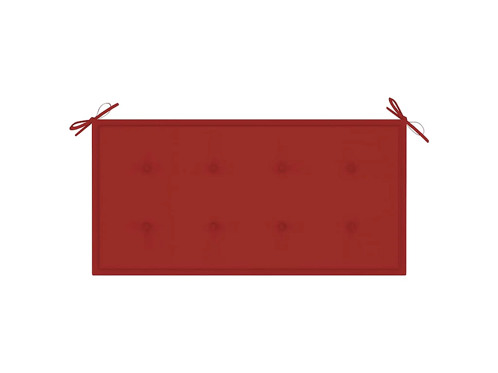 Tuinbank met rood kussen 112 cm massief teakhout