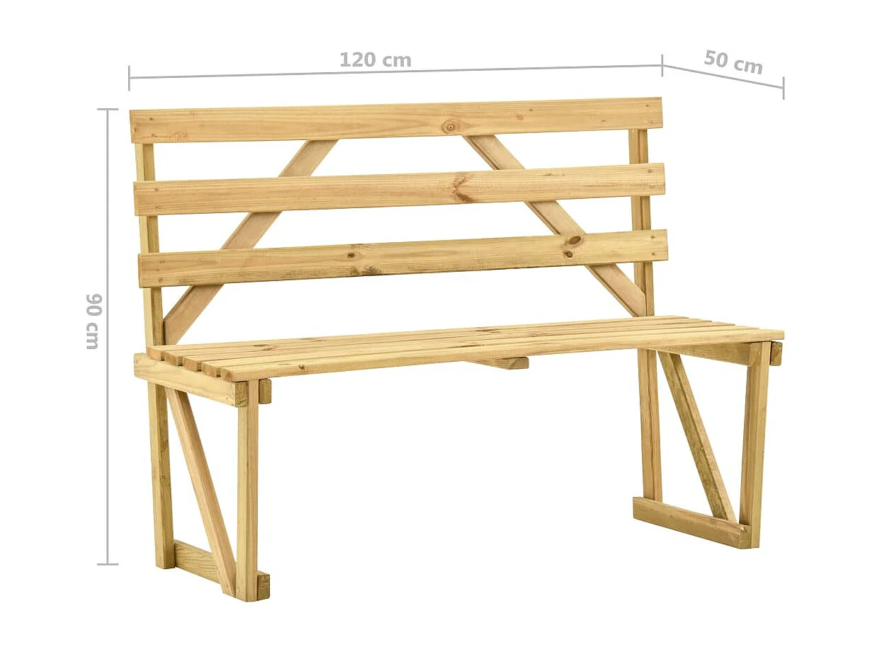 Gartenbank 120 cm Kiefernholz Imprägniert