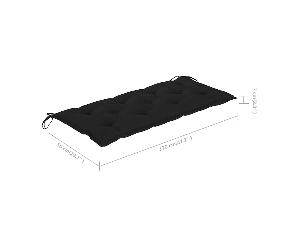 Banco de jardín plegable con cojín bambú 118 cm