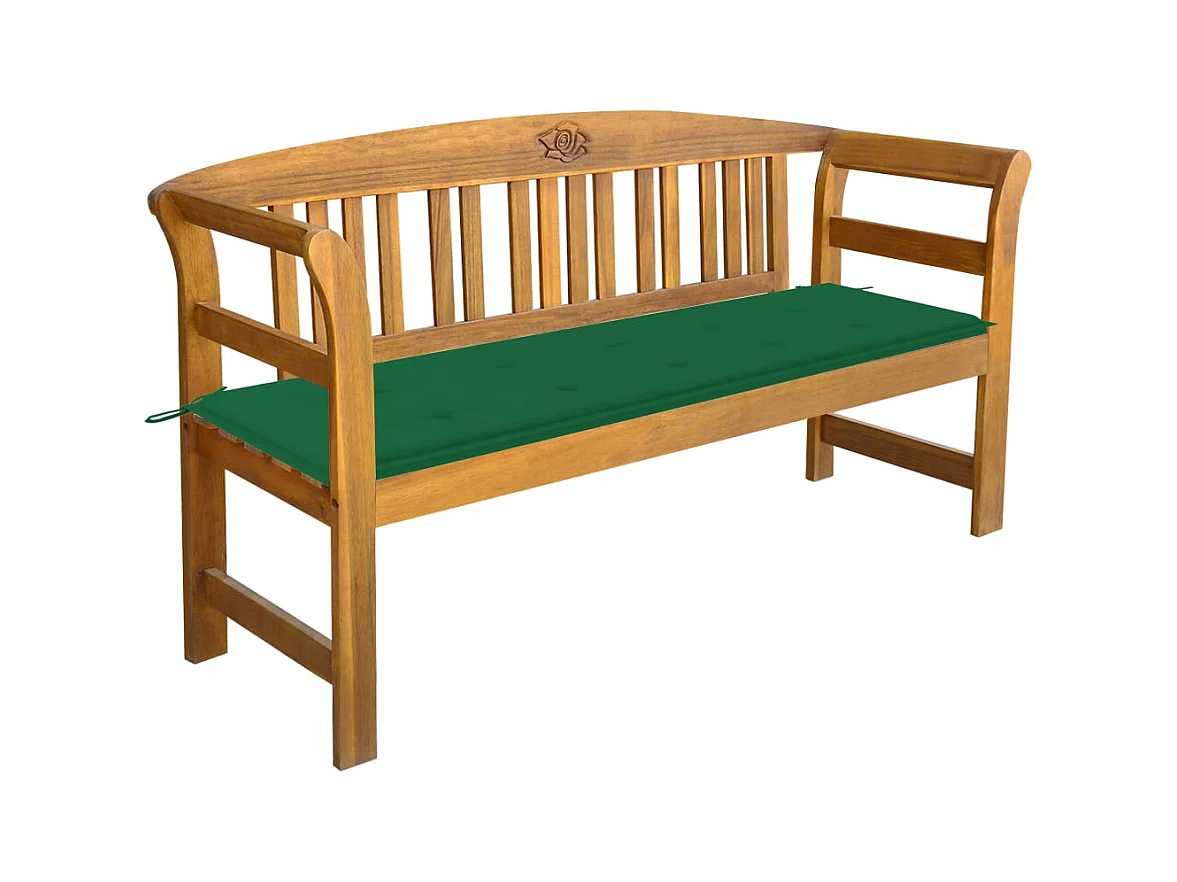 Banc de jardin avec coussin 157 cm Bois d'acacia massif