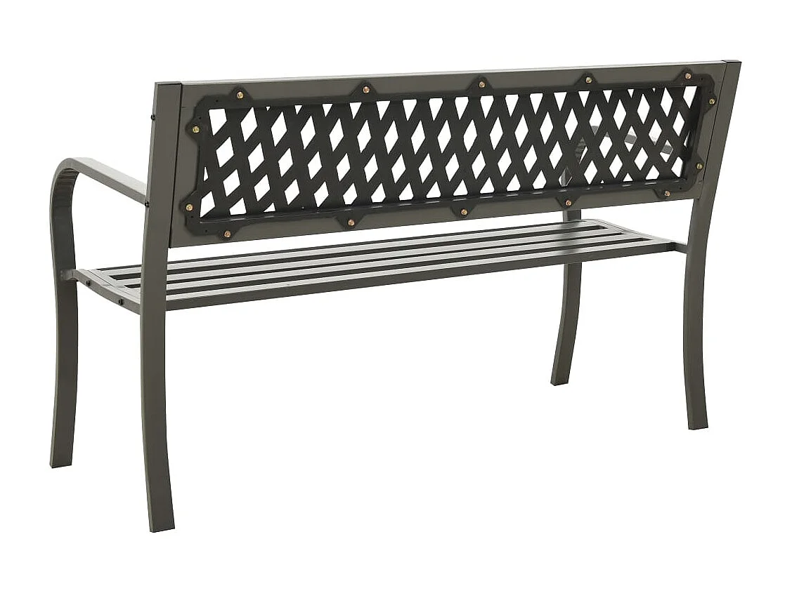 Banco de jardín de acero gris 125 cm