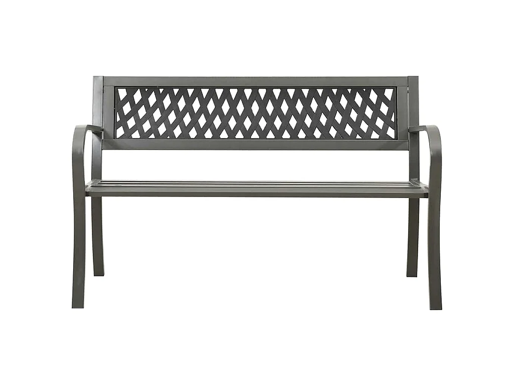 Banc de jardin 125 cm acier gris
