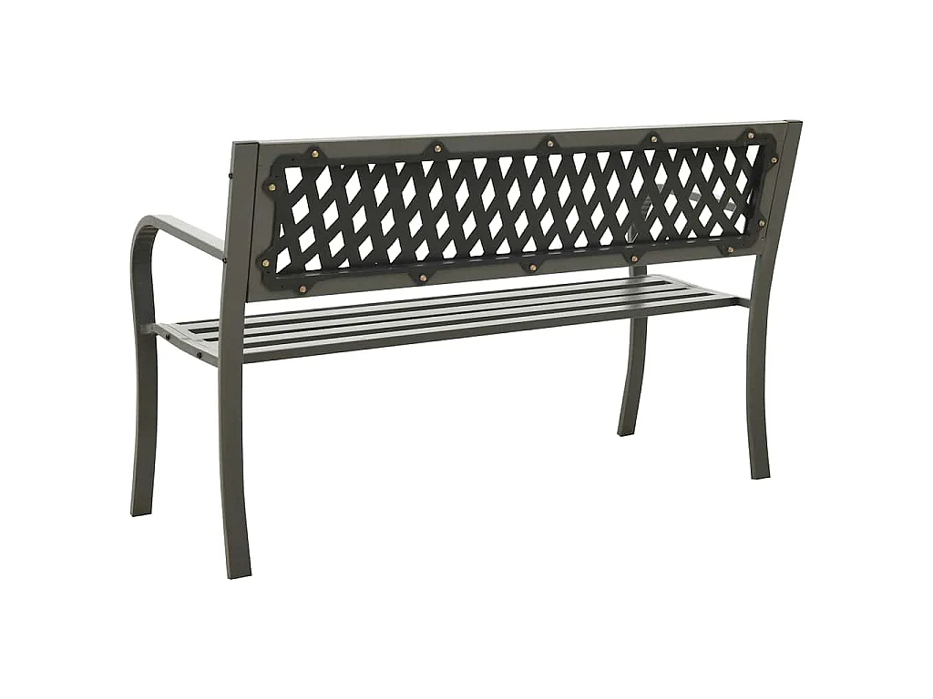 Banc de jardin 125 cm acier gris
