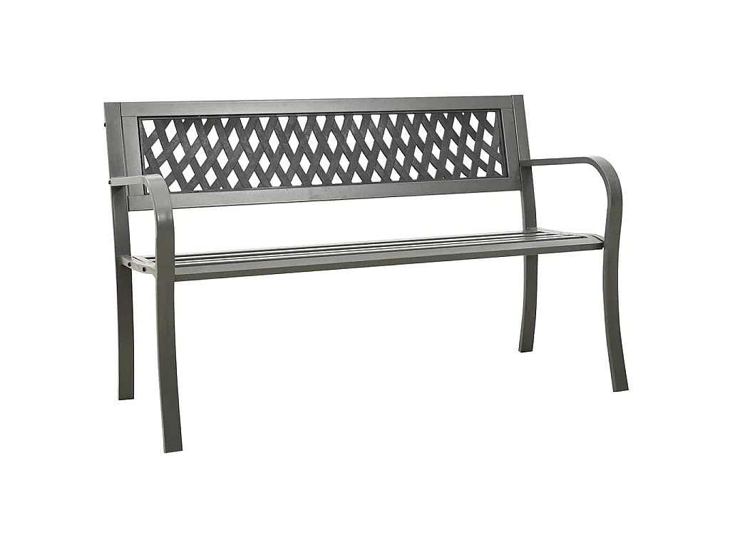 Gartenbank 125 cm Stahl Grau