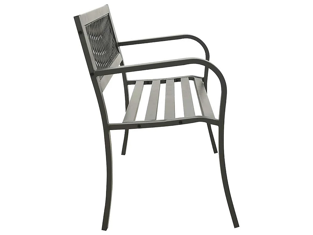 Banc de jardin 125 cm acier gris