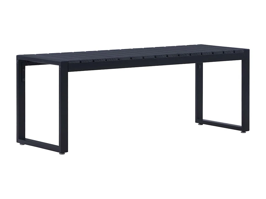 Banc de jardin 120,5 cm Panneau PS Noir