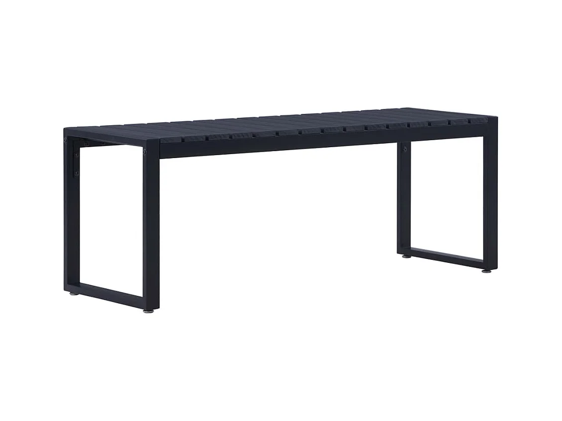 Panchina da Giardino 120,5 cm in Pannello PS Nero