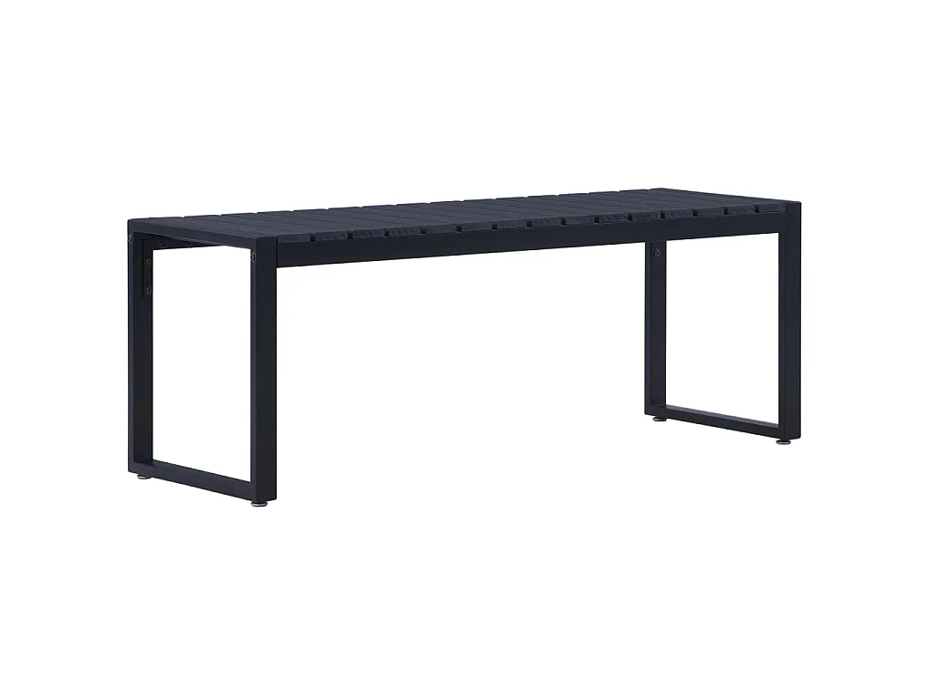 Panchina da Giardino 120,5 cm in Pannello PS Nero