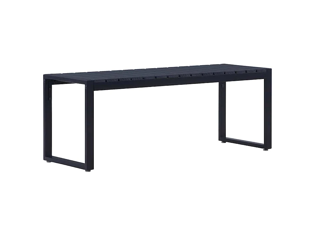 Banc de jardin 120,5 cm Panneau PS Noir