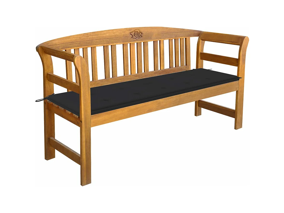 Banc de jardin avec coussin 157 cm Bois d'acacia massif