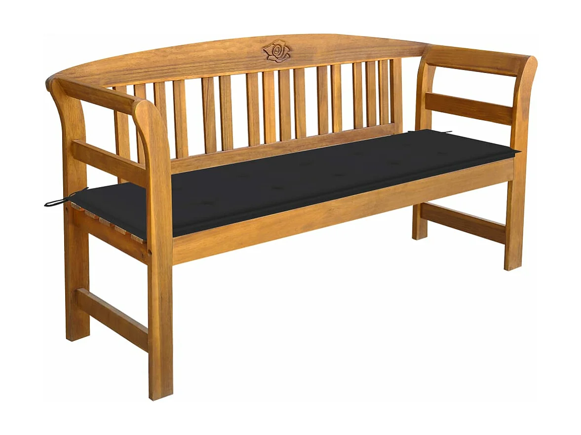 Banc de jardin avec coussin 157 cm Bois d'acacia massif