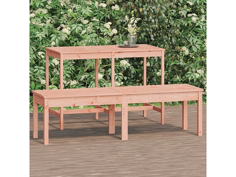 Banco jardim 2 lugares 159,5x44x45 cm madeira douglas cinzento